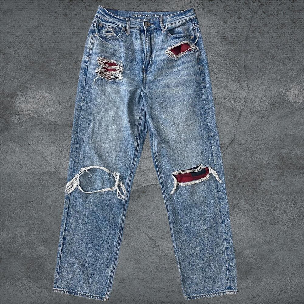 American Eagle Women's Highest Rise 90s Boyfriend Jeans Blue Size 4 Regular
